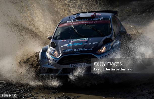 Eric Camilli of France drives with co-driver Benjamin Veillas of France during the Sweet Lamb stage of the FIA World Rally Championship Great Britain...