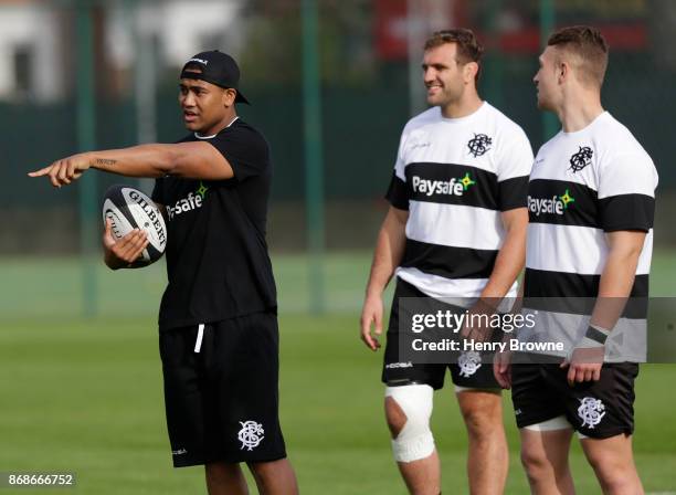 Julian Savea of Barbarians during a training session at Latymer Upper School playing fields on October 31, 2017 in London, England.