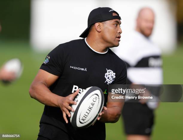 Julian Savea of Barbarians during a training session at Latymer Upper School playing fields on October 31, 2017 in London, England.
