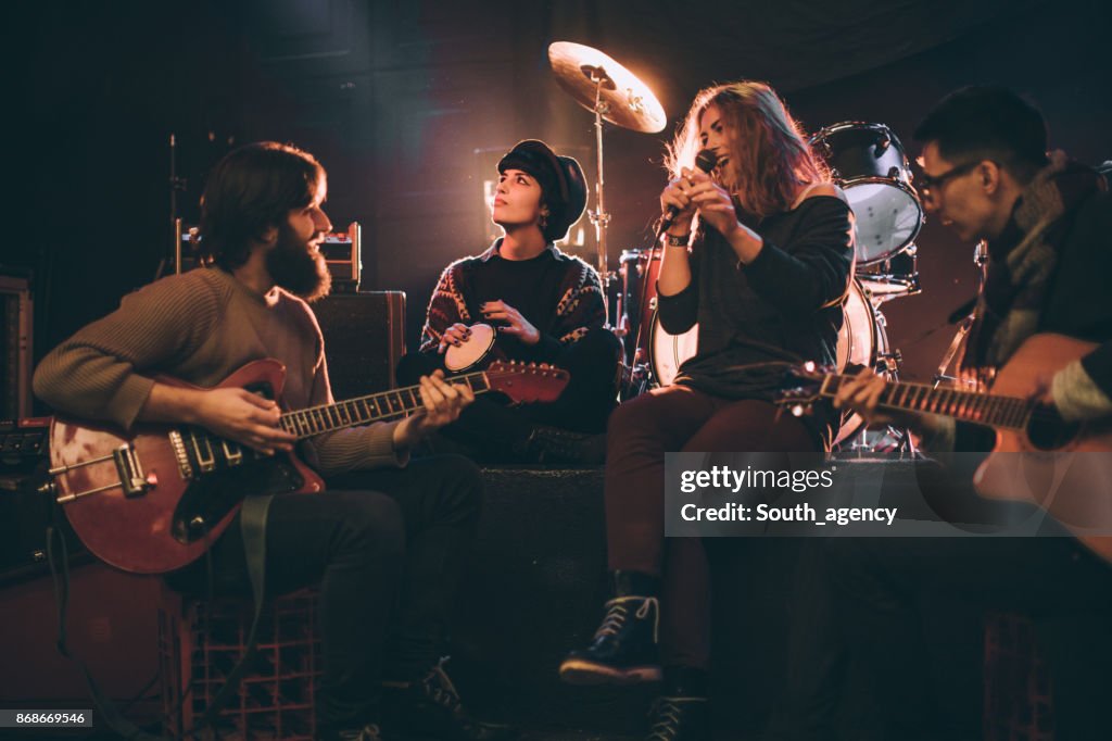 Band playing in the club