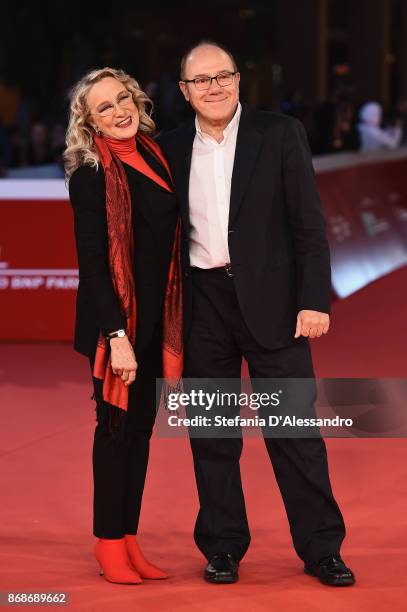 Eleonora Giorgi and Carlo Verdone walk a red carpet for 'Borotalco' during the 12th Rome Film Fest at Auditorium Parco Della Musica on October 31,...