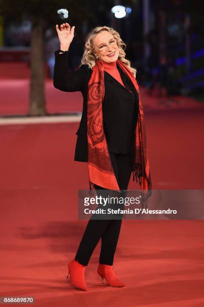 Eleonora Giorgi walks a red carpet for 'Borotalco' during the 12th Rome Film Fest at Auditorium Parco Della Musica on October 31, 2017 in Rome, Italy.