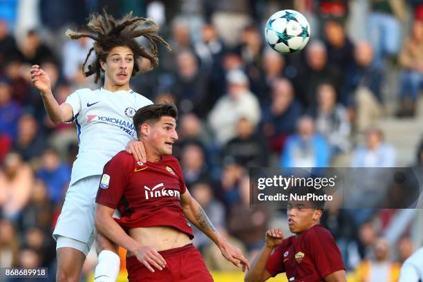 Ethan Ampadu of Chelsea during the UEFA Youth League match between AS Roma and Chelsea FC at Stadio Tre Fontane on October 31, 2017 in Rome, Italy.