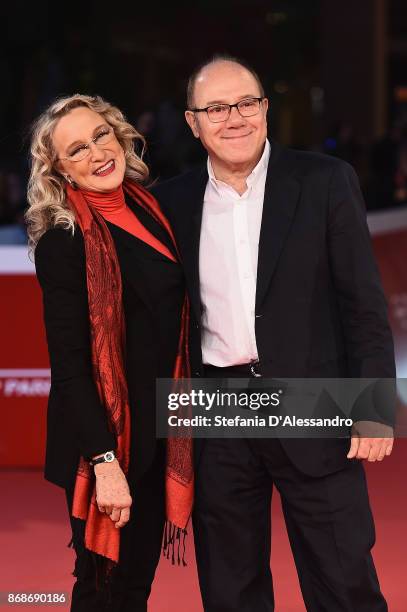 Eleonora Giorgi and Carlo Verdone walk a red carpet for 'Borotalco' during the 12th Rome Film Fest at Auditorium Parco Della Musica on October 31,...