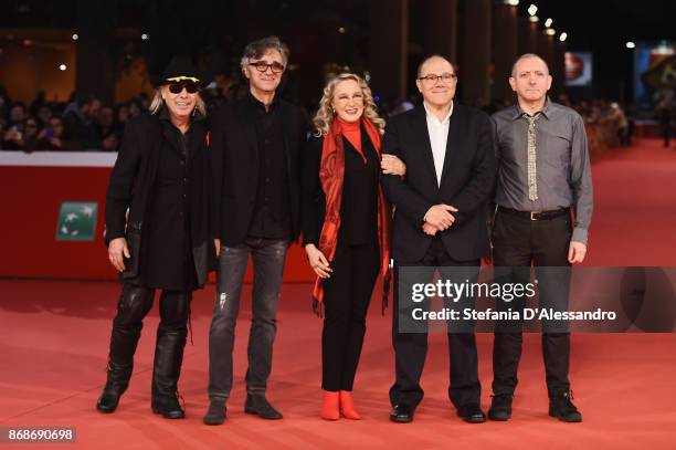 Ricky Portera, Gaetano Curreri, Eleonora Giorgi, Carlo Verdone and Fabio Liberatori walk a red carpet for 'Borotalco' during the 12th Rome Film Fest...