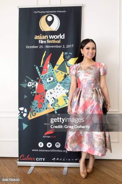 Ha Phuong Cha Tran attends a reception as Angelina Jolie Accepts the Rising Star Award on behalf of 'First They Killed My Father' actress, Sreymoch...