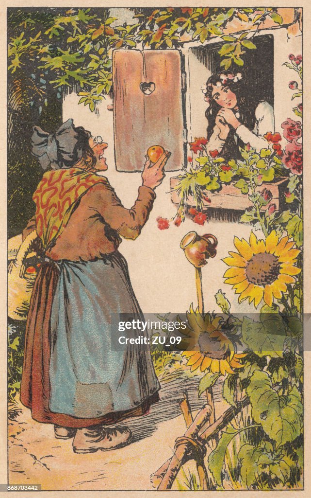 Snow white, lithograph, published c. 1895