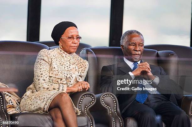 Former president Thabo Mbeki and his wife Zanele attend the inauguration ceremony of Jacob Zuma on May 9, 2009 in Pretoria, South Africa. Jacob...