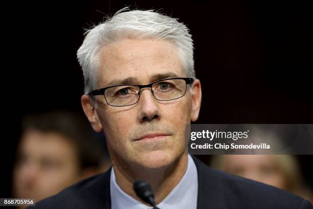 Facebook General Counsel Colin Stretch testifies before the Senate Judiciary Committee's Crime and Terrorism Subcommittee in the Hart Senate Office...