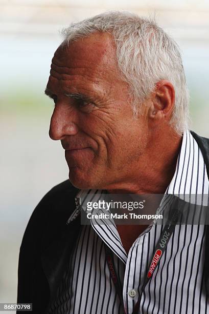 Red Bull Racing and Scuderia Toro Rosso owner Dietrich Mateschitz is seen in the paddock during qualifying for the Spanish Formula One Grand Prix at...