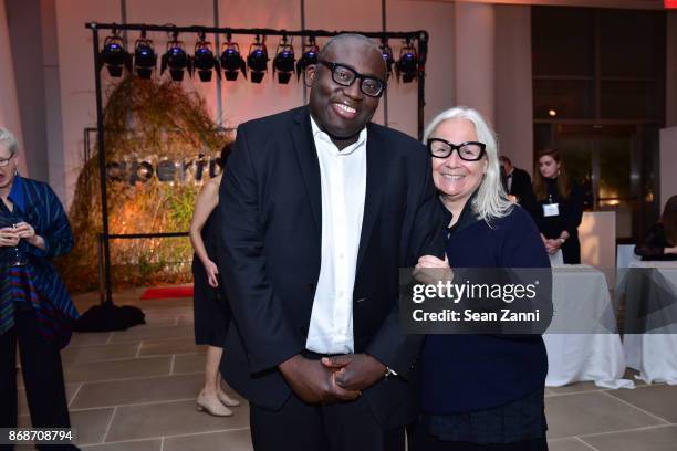 Edward Enninful and Brigitte Lacombe attend the Aperture Gala "Elements of Style" at IAC Building on October 30, 2017 in New York City.