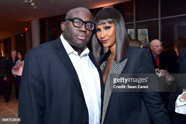 Edward Enninful and Iman attend the Aperture Gala "Elements of Style" at IAC Building on October 30, 2017 in New York City.