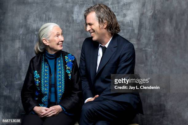 Jane Goodall and director Brett Morgen are photographed for Los Angeles Times on October 9, 2017 in Los Angeles, California. PUBLISHED IMAGE. CREDIT...