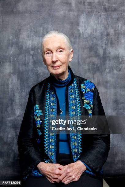 Jane Goodall is photographed for Los Angeles Times on October 9, 2017 in Los Angeles, California. PUBLISHED IMAGE. CREDIT MUST READ: Jay L....