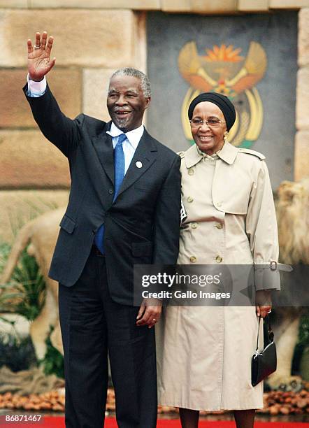 Former president Thabo Mbeki and his wife Zanele attend the inauguration ceremony of Jacob Zuma on May 9, 2009 in Pretoria, South Africa. Jacob...