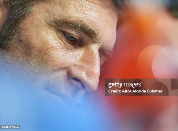 Head Coach of Spartak Moskva Massimo Carrera attends the press conference during prior to their UEFA Champions League match between Sevilla FC and...