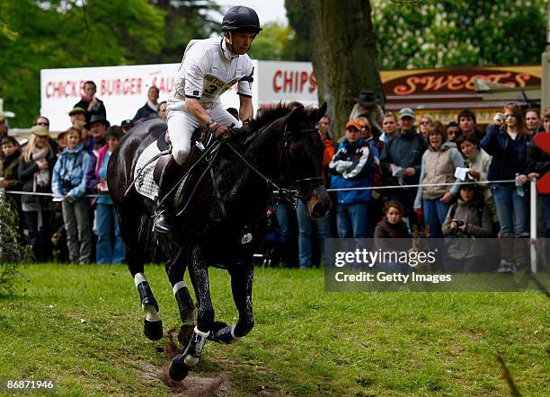 Harry Meade of Great Britain rides Midnight Dazzler during the cross country at The Mitsubishi Motors Badminton Horse Trials in the HSBC FEI Classics...