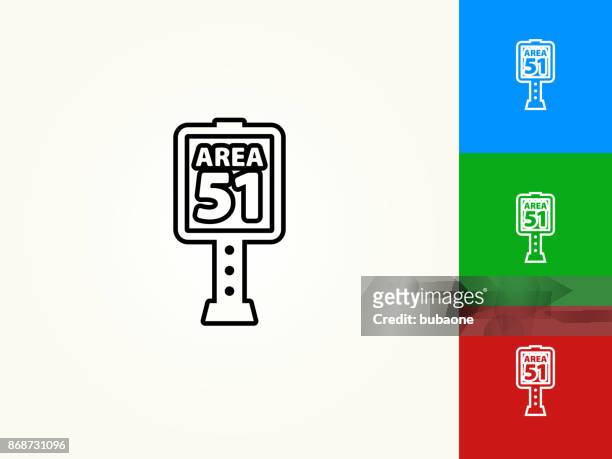 illustrations, cliparts, dessins animés et icônes de zone 51 signe noire avc icône linéaire - area 51
