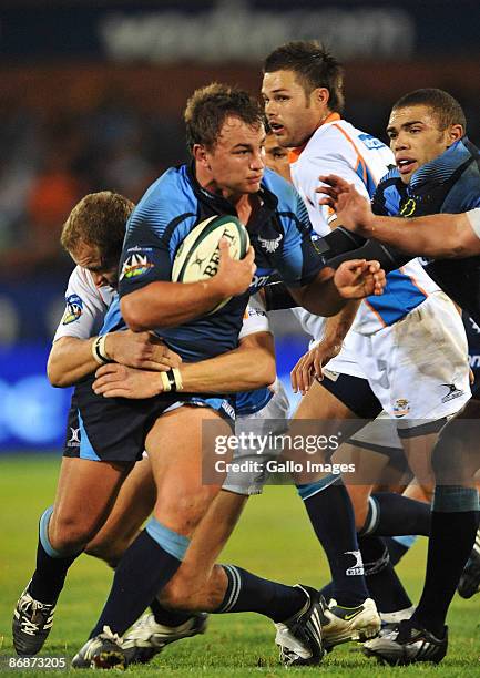 Deon Stegmann and Bryan habana of the Bulls during the Super 14 match between Bulls and Cheetahs at Loftus Versfeld on May 09, 2009 in Pretoria,...