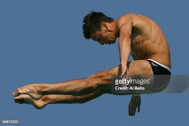 Nick McCrory of the USA dives during the Men's Platform Finals at the Fort Lauderdale Aquatic Center during Day 3 of the AT&T USA Diving Grand Prix...