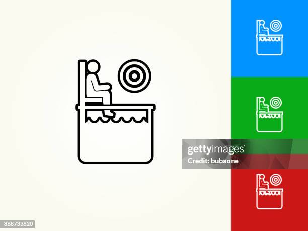 dunk tank black stroke linear icon - dunk tank stock illustrations