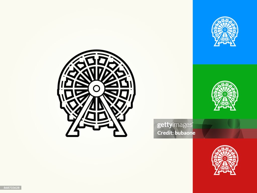 Ferris Wheel Black Stroke Linear Icon