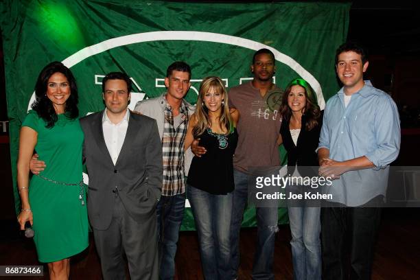 Denise Garbey, Steve Overmyer, Donnie Klang, lillian garcia, Kerry Rhodes, Sam Ryan and Ben Lyons attend the 2009 Jets Cheerleading Squad final...