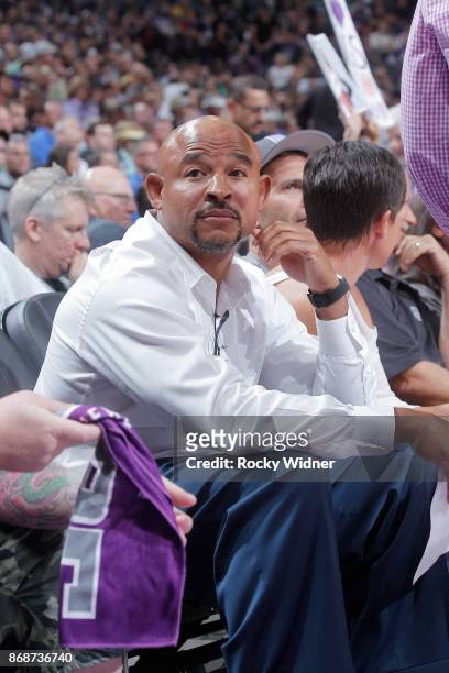 Former NBA player David Wesley attends the game between the New Orleans Pelicans and Sacramento Kings on October 26, 2017 at Golden 1 Center in...