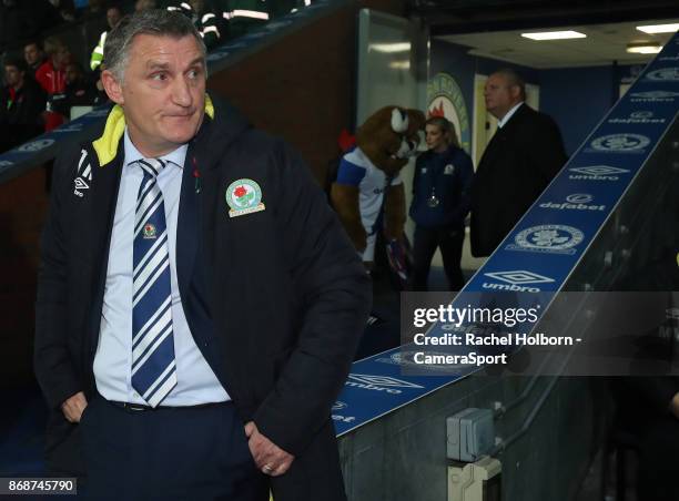 Blackburn Rovers Manager Tony Mowbray during the Sky Bet League One match between Blackburn Rovers and Fleetwood Town at Ewood Park on October 31,...