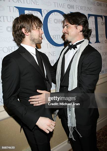 Chace Crawford and Matthew Settle attend the PEOPLE-TIME-FORTUNE-CNN White House Correspondents dinner cocktail party at Hilton Hotel on May 9, 2009...