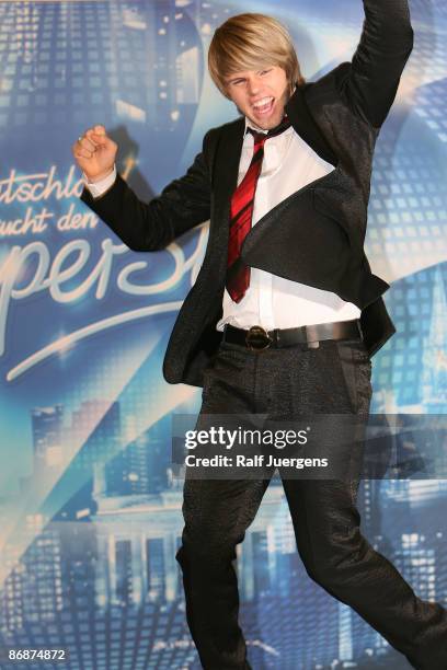 Daniel Schuhmacher wins the singer qualifying contest DSDS 'Deutschland sucht den Superstar' on May 02, 2009 in Cologne, Germany.