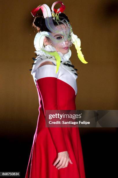 Bjork performs onstage at Tbilisi Concert Hall on October 31, 2017 in Tbilisi, Georgia.