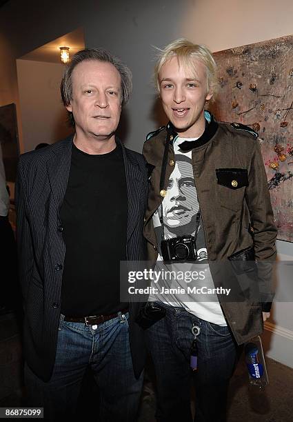 Patrick McMullan and Liam McMullan attend Andrew Levitas' works on canvas & steel exhibition opening>> at the Dactyl Foundation on May 9, 2009 in New...