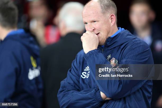 Sunderland manager Simon Grayson during the Sky Bet Championship match between Sunderland and Bolton Wanderers at Stadium of Light on October 31,...
