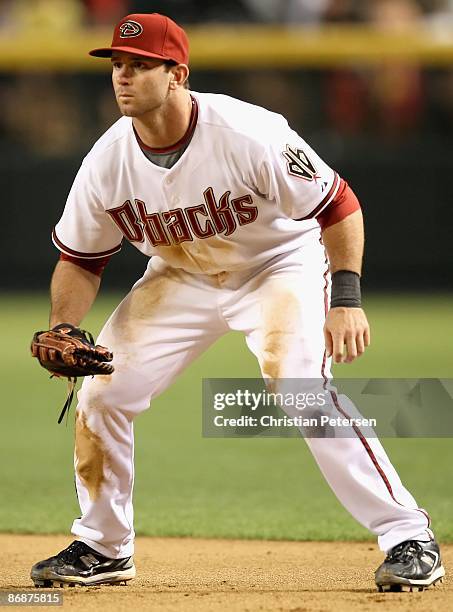 Infielder Josh Whitesell of the Arizona Diamondbacks in action during the game against the Washington Nationals at Chase Field on May 8, 2009 in...