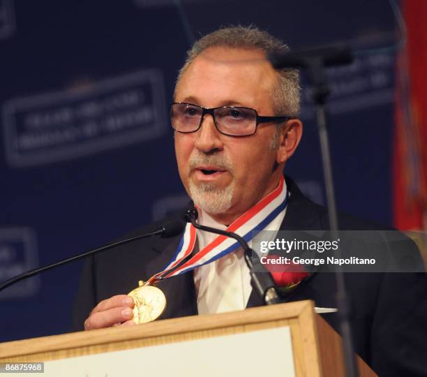 Emilio Estefan, Jr. Receives his Medal of Honor at the 23rd annual Ellis Island Medals of Honor ceremony and gala on Ellis Island on May 9, 2009 in...