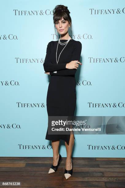Catrinel Marlon attends Tiffany & Co Gala Dinner for 'Please Stand By' movie at Hotel Bernini on October 31, 2017 in Rome, Italy.