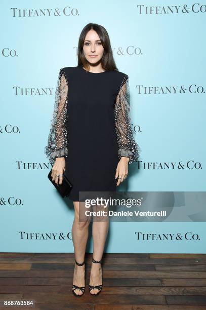 Anita Caprioli attends Tiffany & Co Gala Dinner for 'Please Stand By' movie at Hotel Bernini on October 31, 2017 in Rome, Italy.