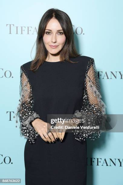 Anita Caprioli attends Tiffany & Co Gala Dinner for 'Please Stand By' movie at Hotel Bernini on October 31, 2017 in Rome, Italy.