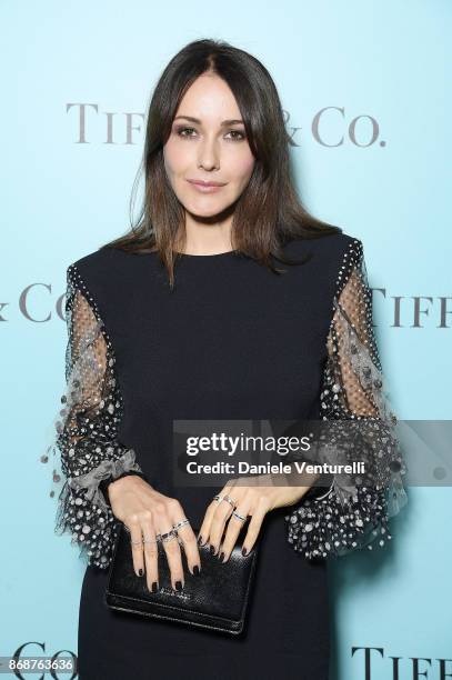 Anita Caprioli attends Tiffany & Co Gala Dinner for 'Please Stand By' movie at Hotel Bernini on October 31, 2017 in Rome, Italy.