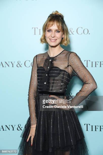 Elena Radonicich attends Tiffany & Co Gala Dinner for 'Please Stand By' movie at Hotel Bernini on October 31, 2017 in Rome, Italy.