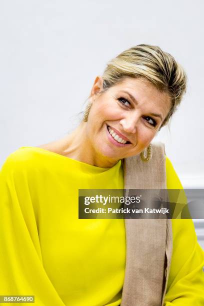 Queen Maxima of The Netherlands visits governor Akinwunmi Ambode at his office on October 31, 2017 in Lagos, Nigeria. Queen Maxima of The Netherlands...