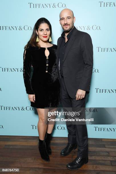 Lara Alammedine and Daniel Dubiecki attend Tiffany & Co Gala Dinner for 'Please Stand By' movie at Hotel Bernini on October 31, 2017 in Rome, Italy.