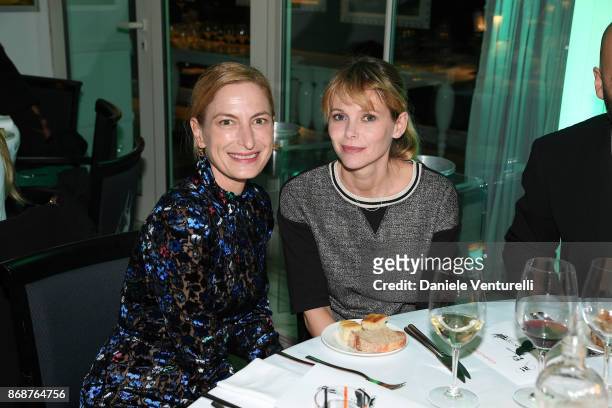 Zoe R. Cassavetes and Barbora Bobulova attend Tiffany & Co Gala Dinner for 'Please Stand By' movie at Hotel Bernini on October 31, 2017 in Rome,...