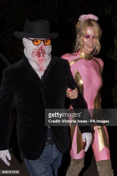 Claudia Schiffer leaves a Halloween party hosted by Jonathan Ross at his house in north London.