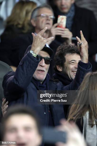 Gerard Darmon is seen during the UEFA Champions League group B match between Paris Saint-Germain and RSC Anderlecht at Parc des Princes on October...