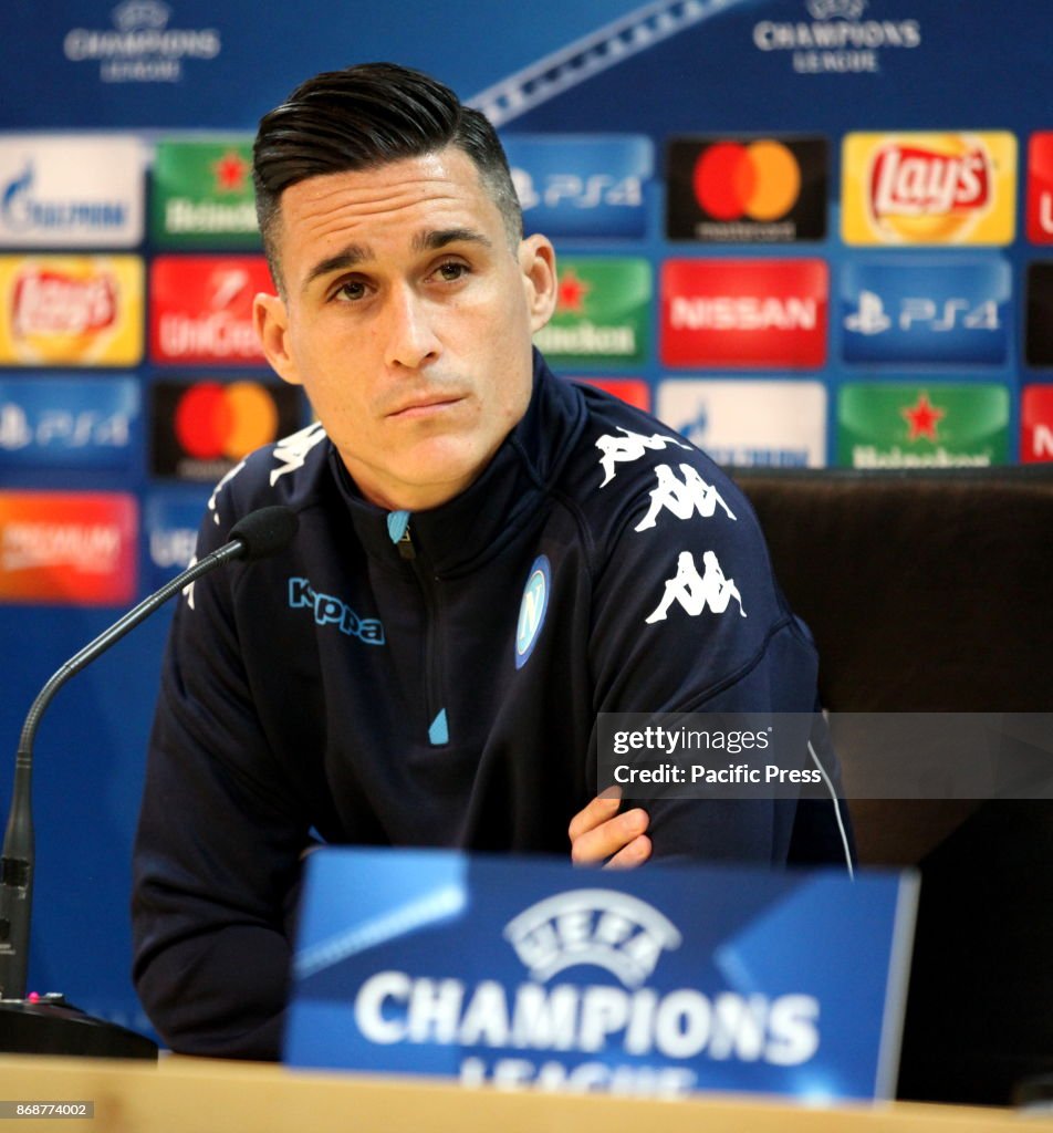 Player Jose Maria Callejon during the pre-press conference...