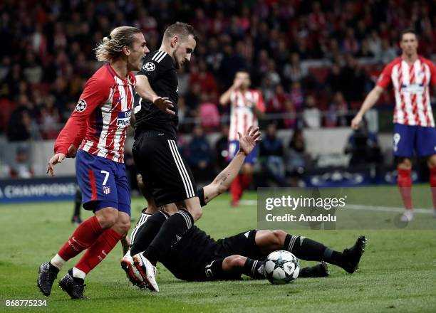 Antoine Griezmann of Atletico Madrid in action during the UEFA Champions League Group C soccer match between Atletico Madrid and Qarabag FK at Wanda...