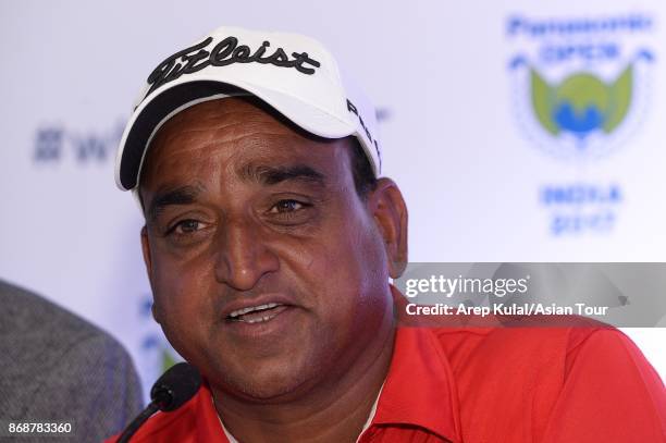 Mukesh Kumar of India pictured during the press conference ahead of Panasonic Open India at Delhi Golf Club on October 31, 2017 in New Delhi, India.