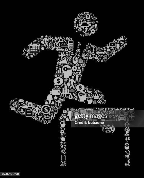 jumping hurdles businessman icon business and finance vector icon pattern - spring car stock illustrations